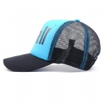 Two Tone Mesh Trucker Hat, Unisex Adjustable Curved Brim Cap with Printed Front Panel, Breathable Mesh Back for Summer Outdoor Streetwear
