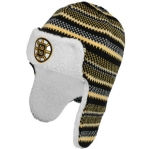 Striped Knit Trapper Hat, Unisex Sherpa Fleece Lined Ear Flap Winter Cap, Thick Warm Aviator Hat for Cold Weather Outdoor