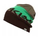 Unisex Color Block Jacquard Slouchy Knit Beanie Hat, Stretch Acrylic Warm Winter Skull Cap for Outdoor Daily Wear