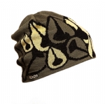 Unisex Abstract Art Graphic Jacquard Slouchy Knit Beanie Hat, Soft Stretch Streetwear Winter Skull Cap for Men Women
