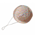 Baby Cotton Bucket Sun Hat, Colorful Heart Print Toddler Beach Hat with Adjustable Chin Strap for Girls