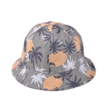 Kids Tropical Palm Tree Print Bucket Sun Hat, Lightweight Hawaiian Beach Summer Hat for Toddler Boys Girls