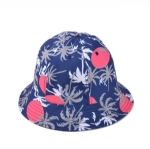Kids Tropical Palm Tree Print Bucket Sun Hat, Lightweight Hawaiian Beach Summer Hat for Toddler Boys Girls