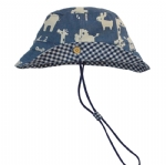 Baby Cotton Bucket Sun Hat, Zoo Safari Animal Print Toddler Summer Beach Hat with Adjustable Chin Strap for Boys
